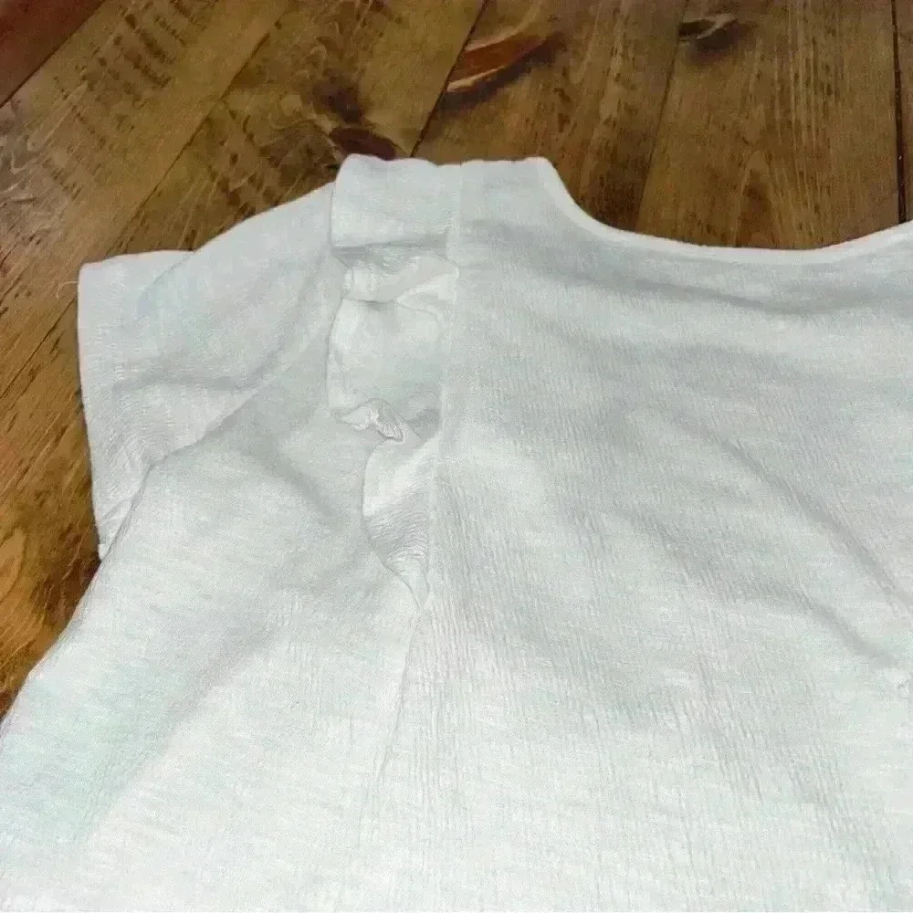 Hayden Girls size Y XL white ruffled shirt sleeve top shirt